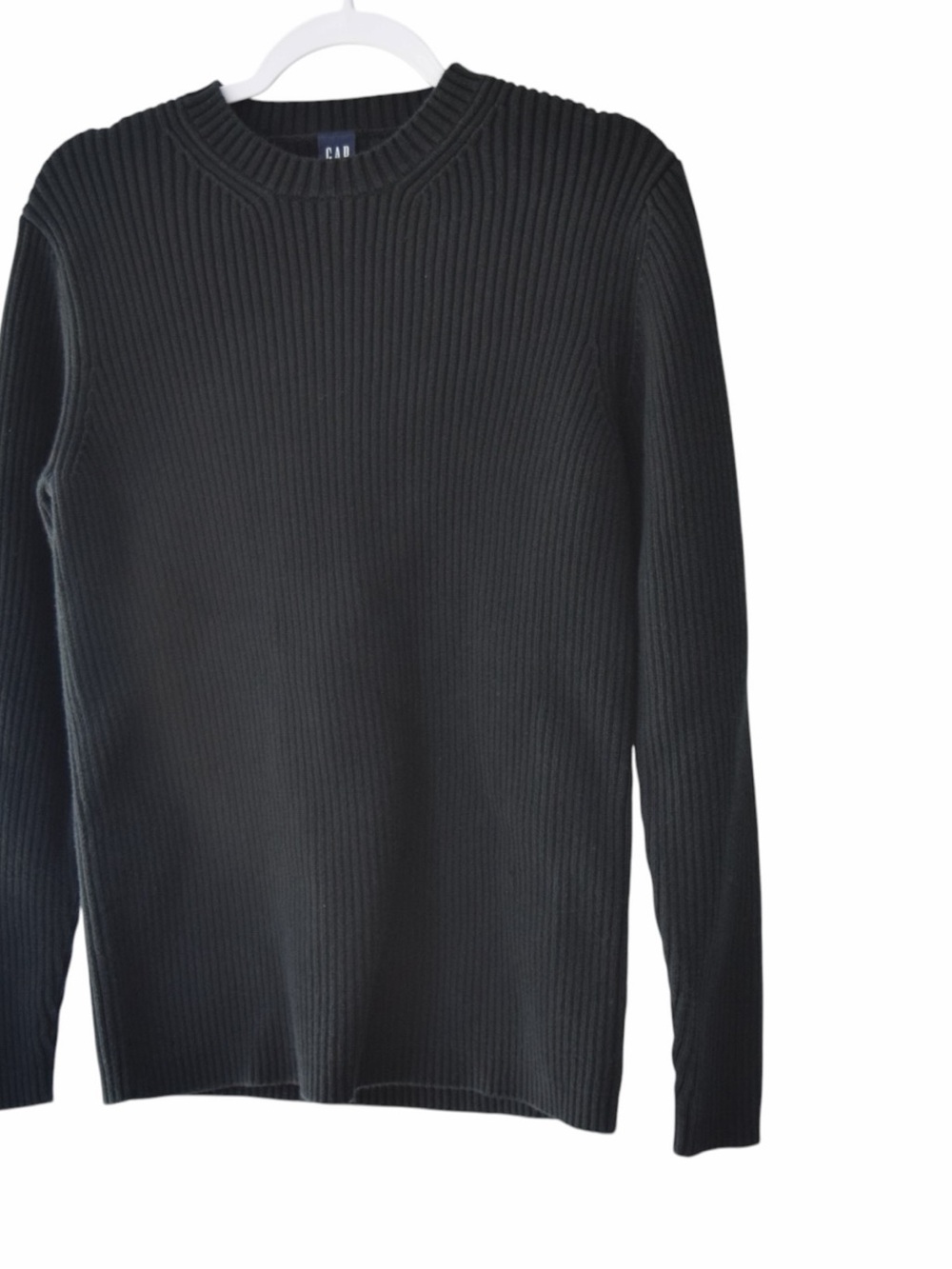 GAP Women’s Medium Ribbed Crewneck Black Sweater Heavyweight Fall Sweater